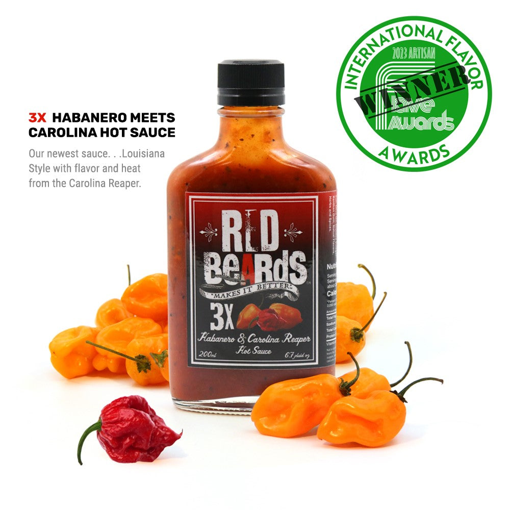 3X HABANEROS MEETS THE REAPER HOT SAUCE – RedBeards Hot Sauce